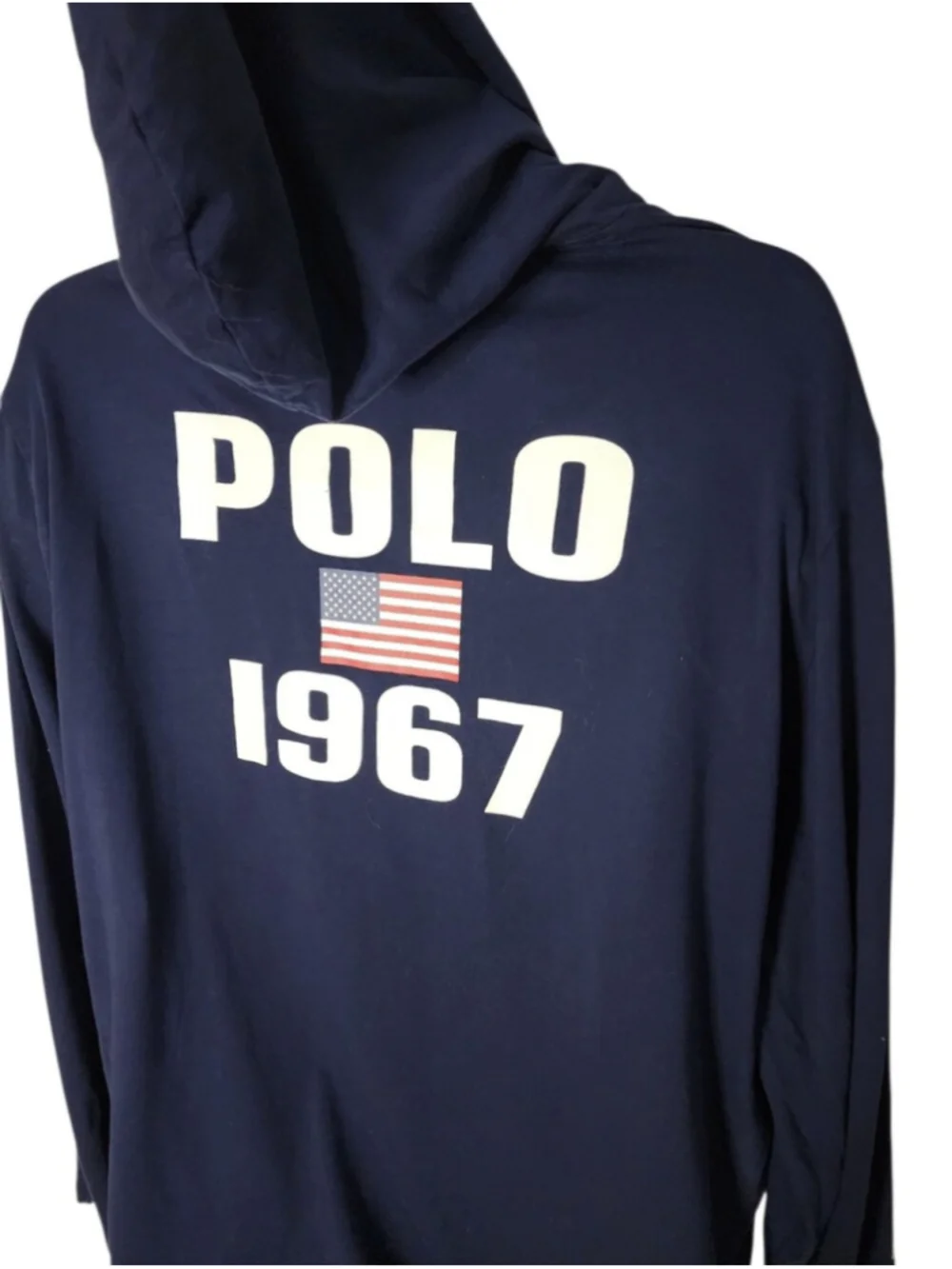 Polo Ralph Lauren Lightweight Hooded T-Shirt Navy XL Big Pony Logo Long Sleeve
